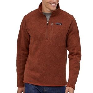 PATAGONIA MEN'S 25522 RUSTY ORANGE 1/4 ZIP BETTER SWEATER FLEECE PULLOVER